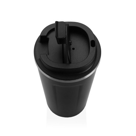 Bicchiere con Tappo Versa Nero Acciaio polipropilene 510 ml