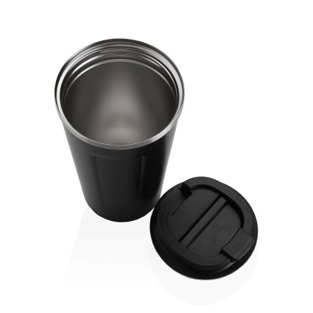 Bicchiere con Tappo Versa Nero Acciaio polipropilene 510 ml