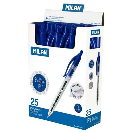 Penna Milan P1 Azzurro 1 mm (25 Pezzi)