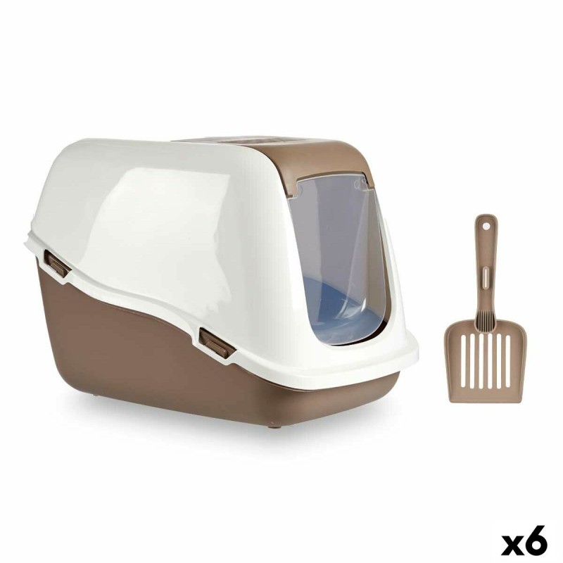 Lettiera per Gatti Bianco Beige Plastica 39,7 x 57 x 39 cm (6 Unità) Lettiera per Gatti Bianco Beige Plastica 39,7 x 57 x 39 cm (6 Unità)