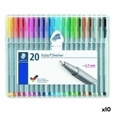 Set di Pennarelli Staedtler Triplus Fineliner Multicolore (10 Unità)