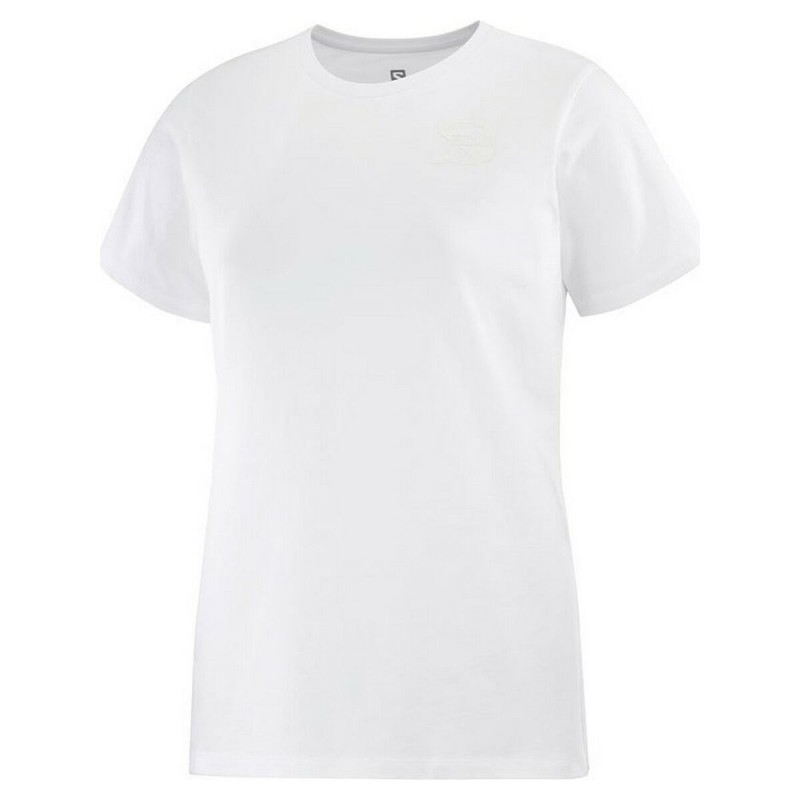 Maglia a Maniche Corte Donna Salomon Small Logo Bianco Maglia a Maniche Corte Donna Salomon Small Logo Bianco