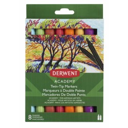 Set di Pennarelli DERWENT Academy Multicolore Doppia punta 8 Pezzi