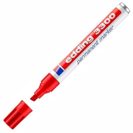 Marcatore permanente Edding 3300 Rosso (10 Unità)