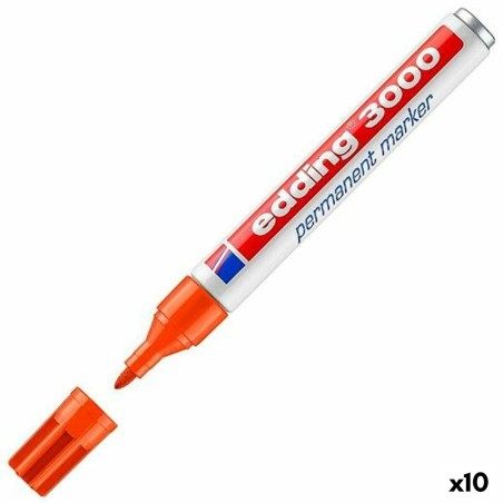 Marcatore permanente Edding 3000 Arancio (10 Unità)