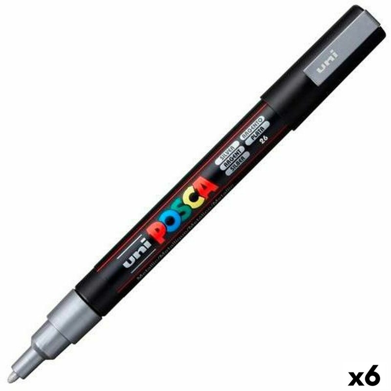 Pennarello POSCA PC-3M Argentato (6 Unità) Pennarello POSCA PC-3M Argentato (6 Unità)