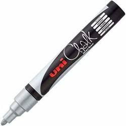 Pennarelli a gesso liquido Uni-Ball PWE-5M Argentato (6 Pezzi)
