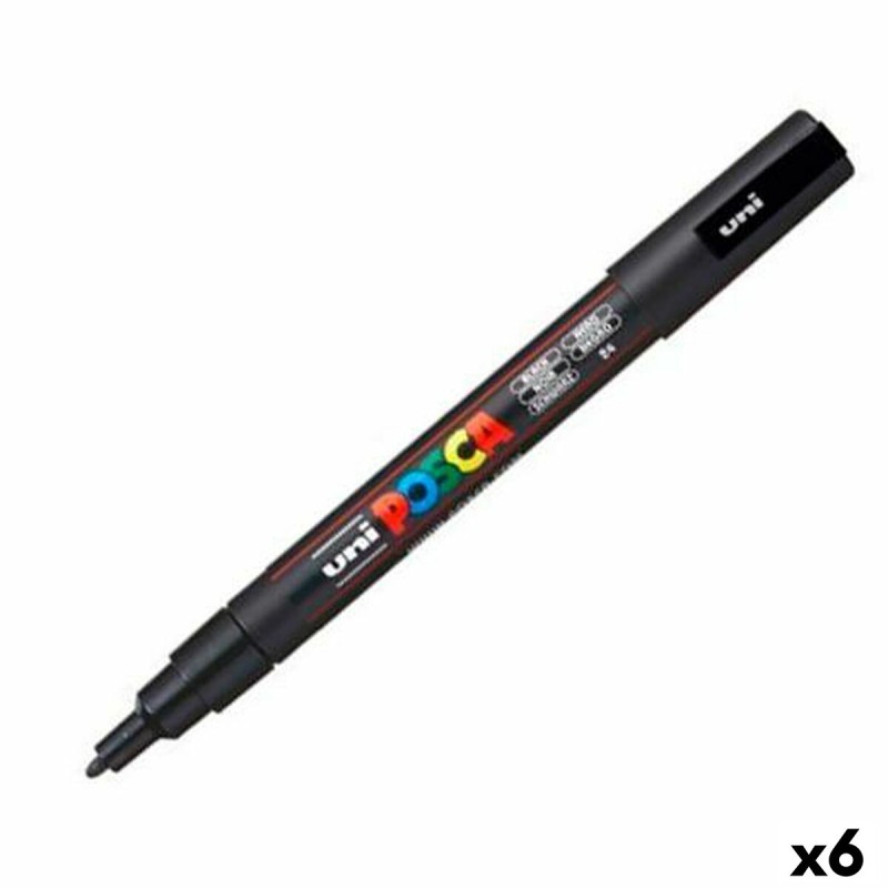 Pennarello POSCA PC-3M Nero (6 Unità)