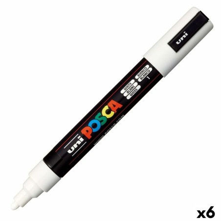 Pennarelli POSCA PC-5M Bianco (6 Unità)