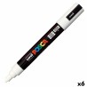 Pennarelli POSCA PC-5M Bianco (6 Unità)