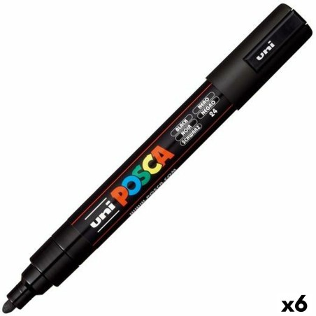 Pennarelli POSCA PC-5M Punta a proiettile Nero (6 Unità)