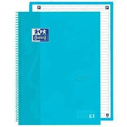 Quaderno Oxford European Book School Blu Pastello A4 A4+ 80 Pagine 5 Pezzi