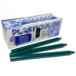 Colori a Cera Jovi Plasticolor Verde scuro (25 Unità)