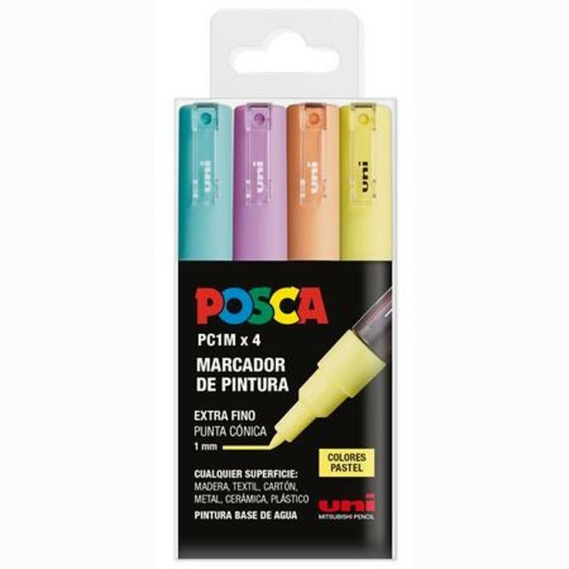 Pennarello per vernice acrilica POSCA PC-1M/4C Torta 0,7 mm 4 Pezzi Pennarello per vernice acrilica POSCA PC-1M/4C Torta 0,7 mm 4 Pezzi