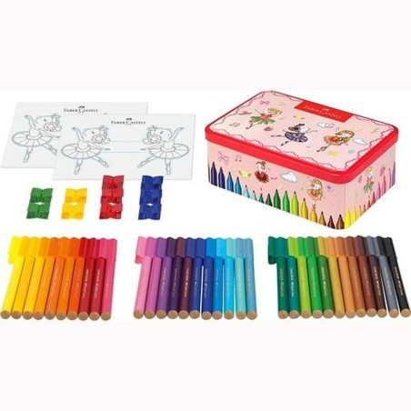 Set di Pennarelli Faber-Castell Connector Scatola di Metallo Ballerina Multicolore (9 Unità)