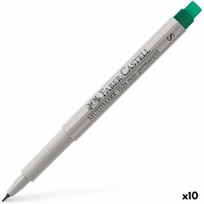 Pennarelli Faber-Castell Multimark 1524 Verde (10 Unità)