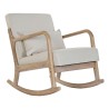Sedia a Dondolo DKD Home Decor Beige Naturale Lino Legno d'albero della gomma 66 x 85 x 81 cm