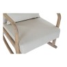 Sedia a Dondolo DKD Home Decor Beige Naturale Lino Legno d'albero della gomma 66 x 85 x 81 cm