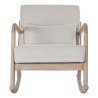Sedia a Dondolo DKD Home Decor Beige Naturale Lino Legno d'albero della gomma 66 x 85 x 81 cm