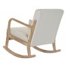 Sedia a Dondolo DKD Home Decor Beige Naturale Lino Legno d'albero della gomma 66 x 85 x 81 cm