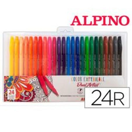 Set di Pennarelli Alpino AR000187 Multicolore Doppia punta (24 Pezzi)