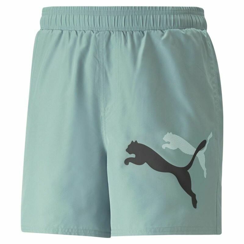 Pantaloni Corti Sportivi da Uomo Puma Ess+ Logo Power Cat For All Time Acquamarina Azzurro Verde Pantaloni Corti Sportivi da Uomo Puma Ess+ Logo Power Cat For All Time Acquamarina Azzurro Verde