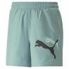 Pantaloni Corti Sportivi da Uomo Puma Ess+ Logo Power Cat For All Time Acquamarina Azzurro Verde