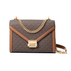 Borsa a Tracolla Michael Kors Whitney Marrone 24 x 18 x 8 cm
