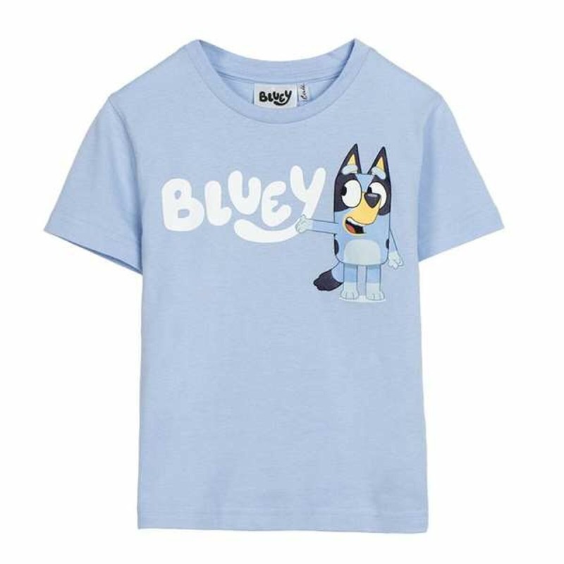 Maglia a Maniche Corte per Bambini Bluey Azzurro Chiaro