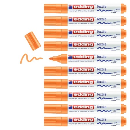 Marcatore permanente Edding 4500 Tessile Fluorescente Arancio (10 Unità)