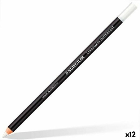 Matite Staedtler Lumocolor Permanent Glasochrom Permanente Bianco (12 Unità)