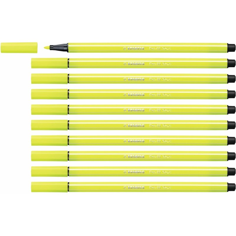 Pennarelli Stabilo Pen 68 Fluorescente Giallo (10 Pezzi)
