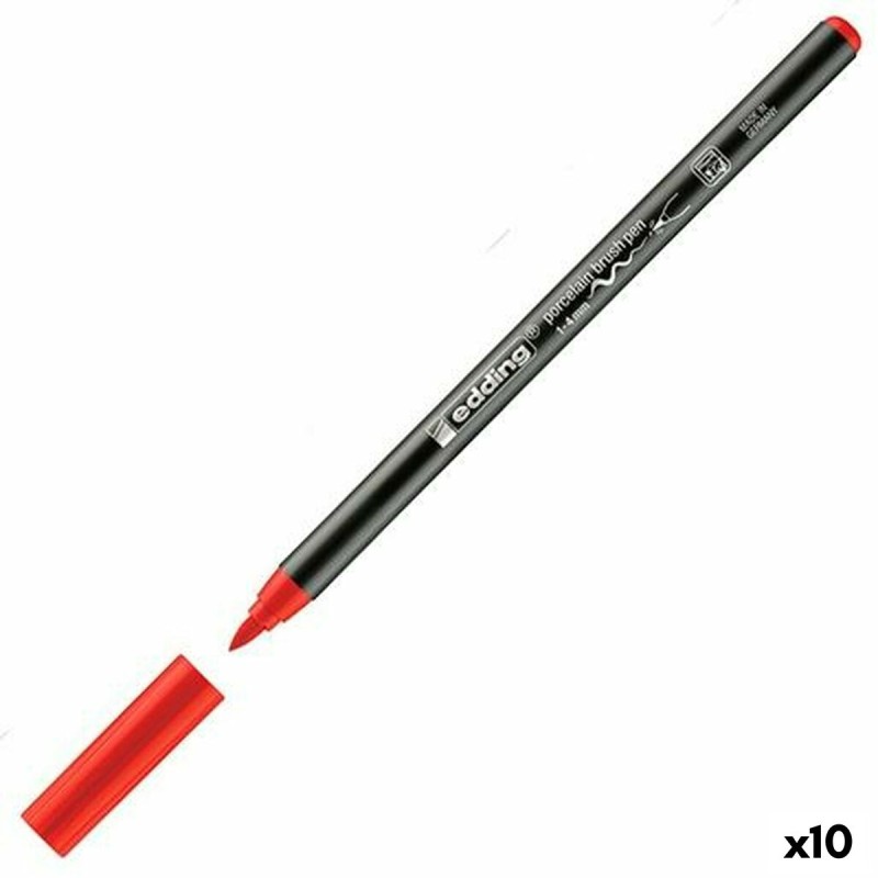 Pennarelli Edding 4200 Pennello Rosso (10 Unità) Pennarelli Edding 4200 Pennello Rosso (10 Unità)