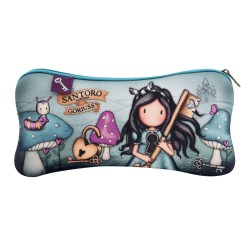 Necessaire Gorjuss Curiosity Verde Grigio 22 x 11.3 x 1 cm