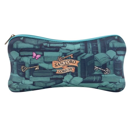 Necessaire Gorjuss Curiosity Verde Grigio 22 x 11.3 x 1 cm
