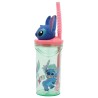 Bicchiere con Cannuccia Stitch Flowers 3D 360 ml