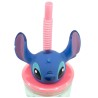Bicchiere con Cannuccia Stitch Flowers 3D 360 ml
