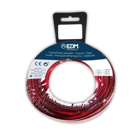 Cavo audio EDM 28020 Nero Rosso Rosso/Nero 2 x 1,5 mm 20 m