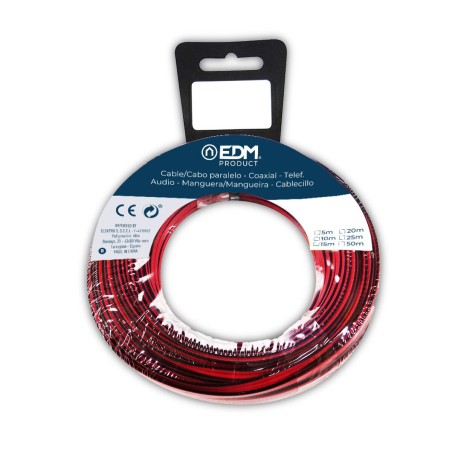 Cavo audio EDM 28042 Nero Rosso Rosso/Nero 2 x 0,75 mm 20 m