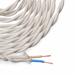 Cavo EDM 11879 Bianco 2 x 0,75 mm 5 m Cotone