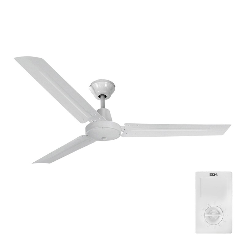 Ventilatore da Soffitto EDM 33982 Bianco 60 W Ø 120 cm Mini industriale Ventilatore da Soffitto EDM 33982 Bianco 60 W Ø 120 cm Mini industriale