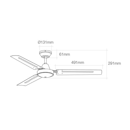 Ventilatore da Soffitto EDM 33982 Bianco 60 W Ø 120 cm Mini industriale