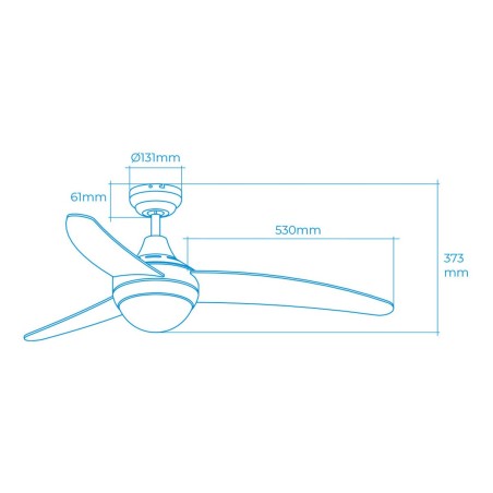 Ventilatore da Soffitto con Luce EDM 33804 Egeo Argentato 60 W
