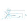 Ventilatore da Soffitto con Luce EDM 33804 Egeo Argentato 60 W