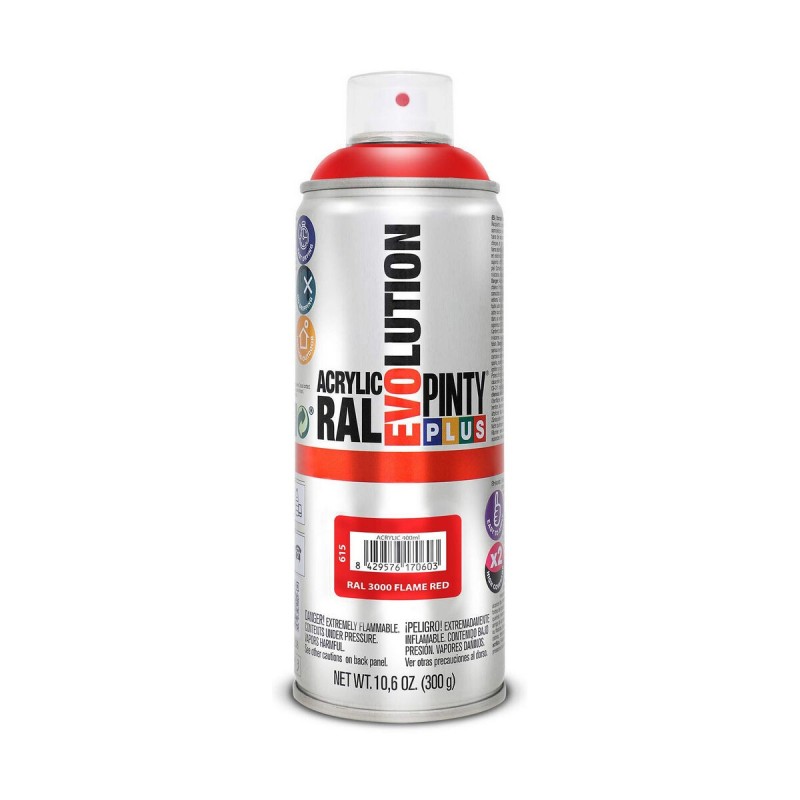 Vernice spray Pintyplus Evolution RAL 3000 400 ml Flame Red Vernice spray Pintyplus Evolution RAL 3000 400 ml Flame Red