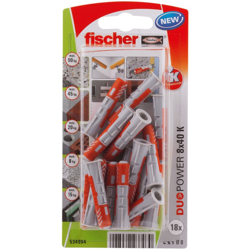 Tacchetti Fischer DuoPower 534994 8 x 40 mm Nylon (18 Unità) Tacchetti Fischer DuoPower 534994 8 x 40 mm Nylon (18 Unità)