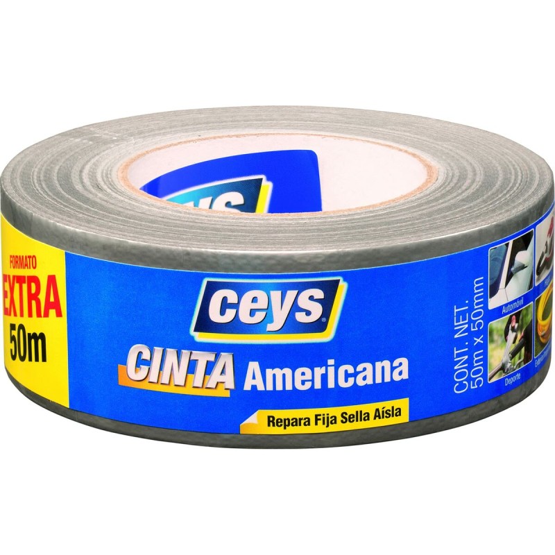 Nastro americano Ceys Argentato (50 m x 50 mm) Nastro americano Ceys Argentato (50 m x 50 mm)