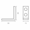 Staffa ad angolo EDM 86086 an02 Acciaio 8 x 8 x 1,5 cm 4 Unità