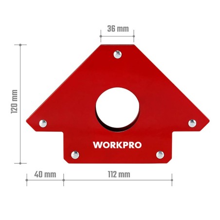 Squadra magnetica per saldatura Workpro 5" 12,5 cm