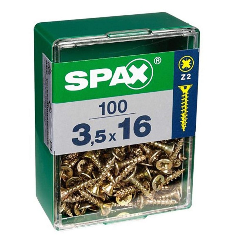 Scatola a viti SPAX Yellox Legno Testa piatta 150 Pezzi (2 x 10 mm) Scatola a viti SPAX Yellox Legno Testa piatta 150 Pezzi (2 x 10 mm)